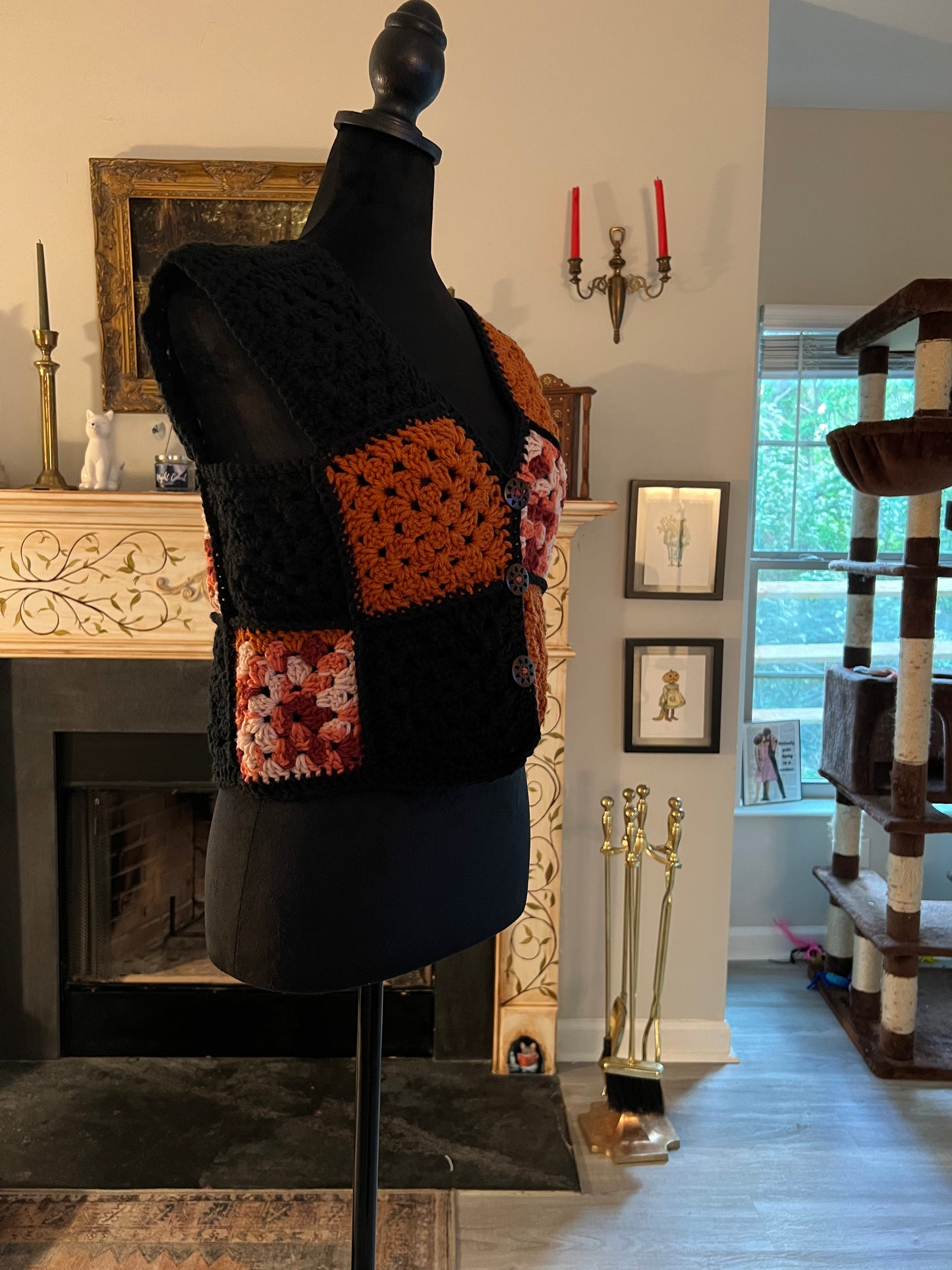 Halloween Granny Square Vest