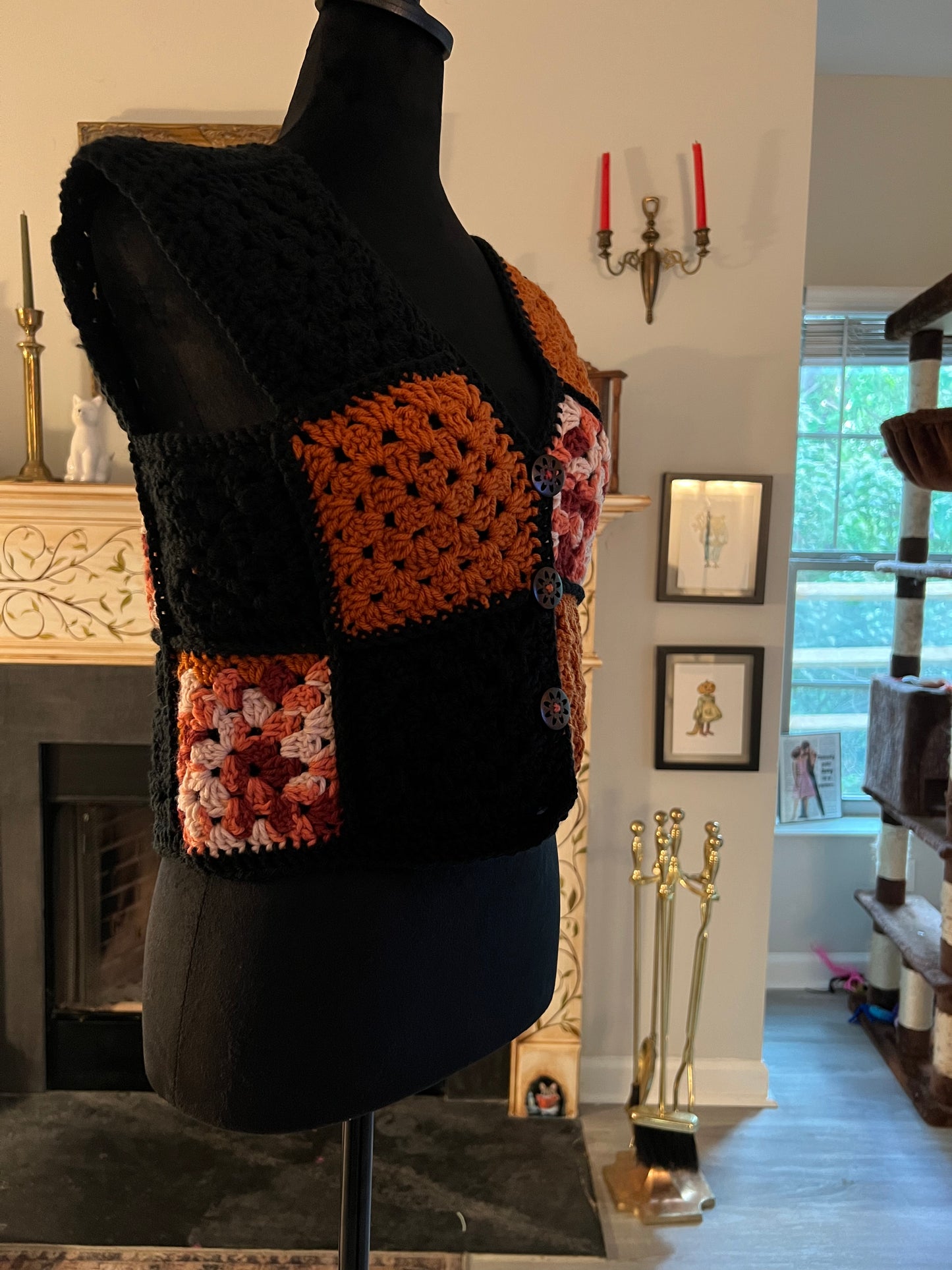 Halloween Granny Square Vest