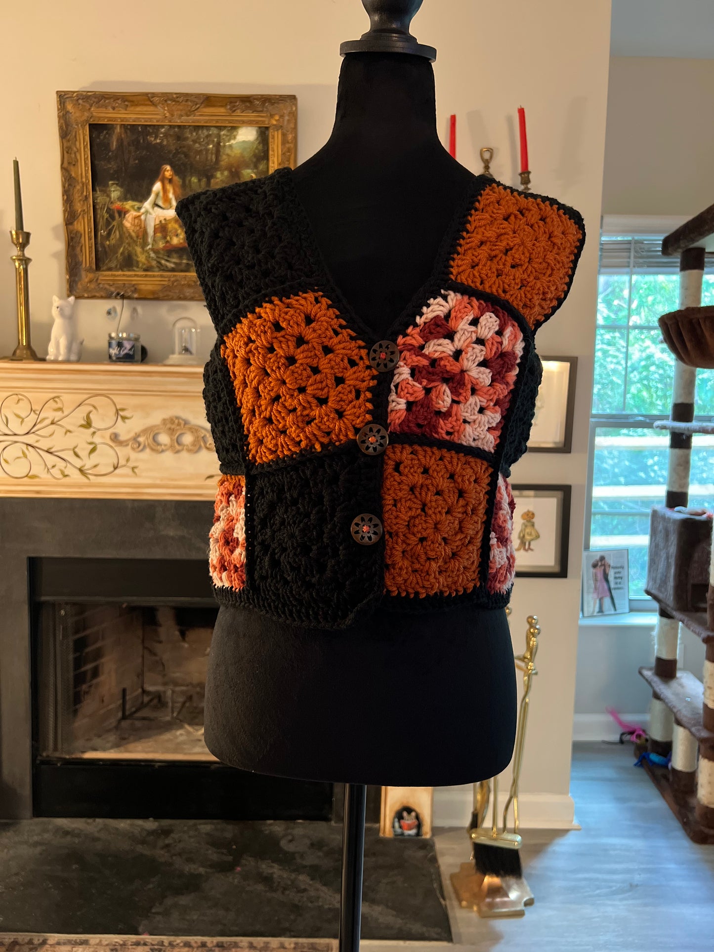 Halloween Granny Square Vest