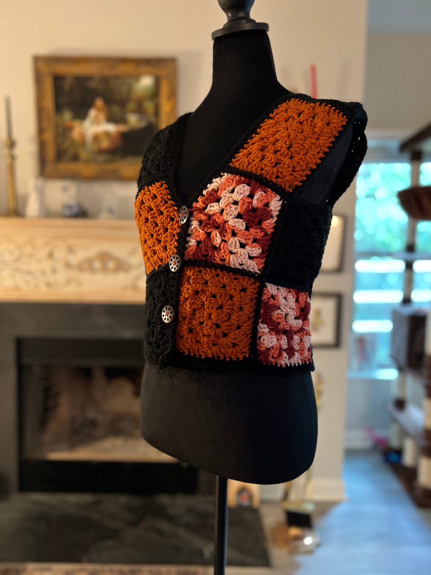Halloween Granny Square Vest