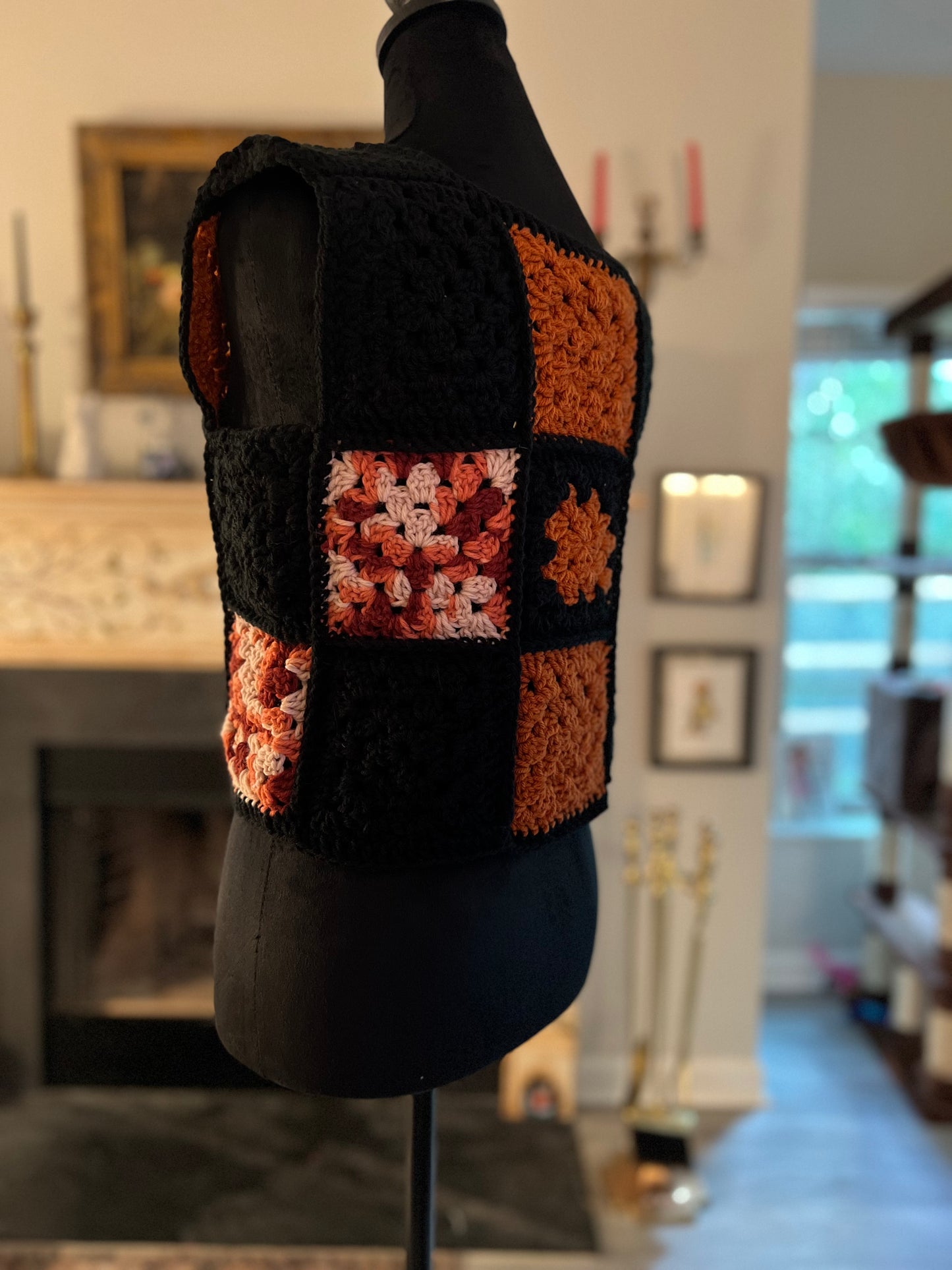Halloween Granny Square Vest
