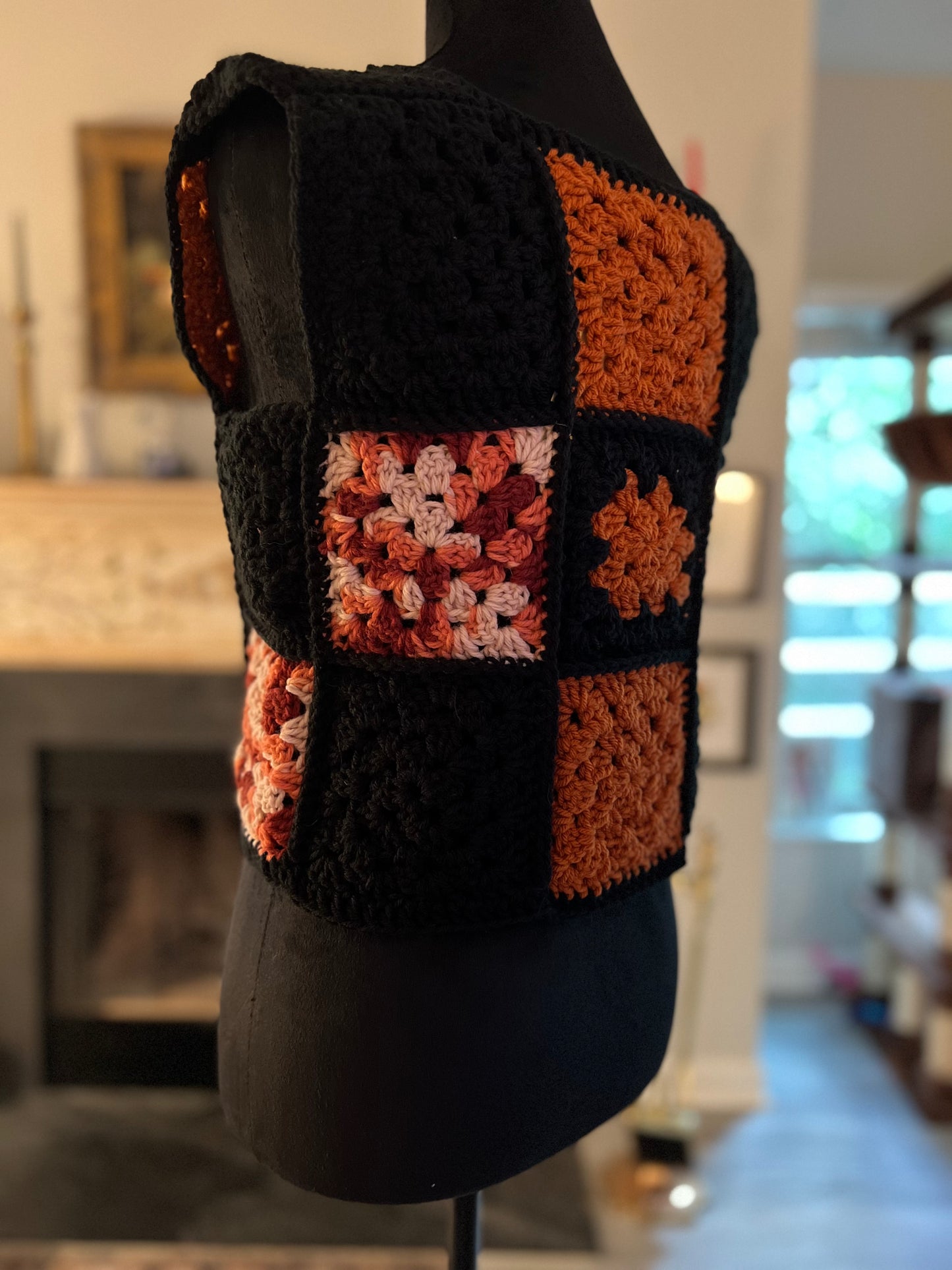 Halloween Granny Square Vest