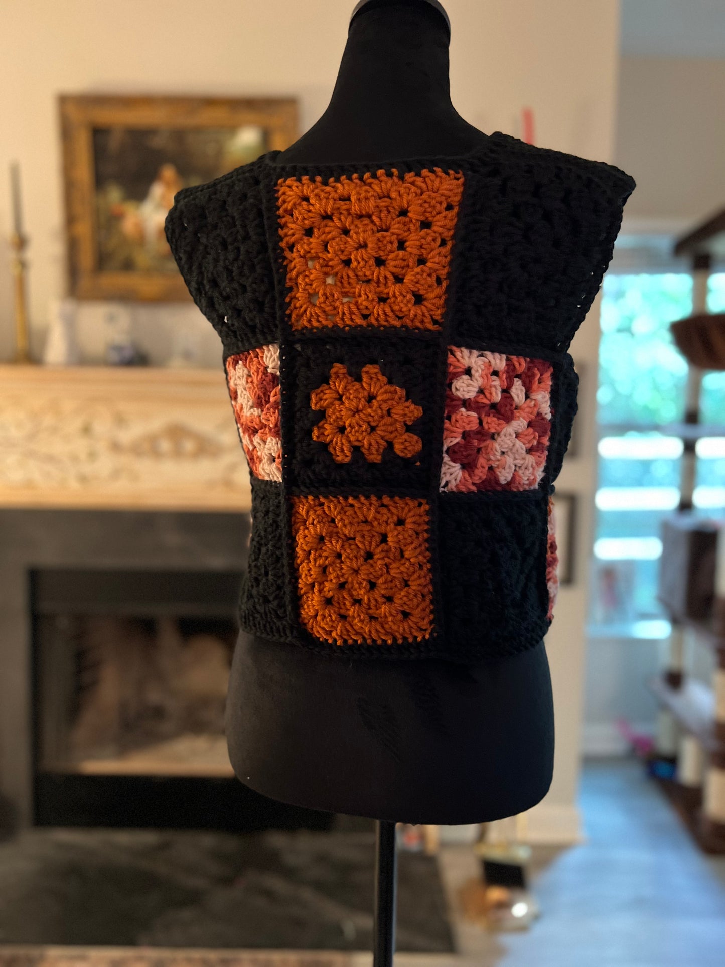 Halloween Granny Square Vest