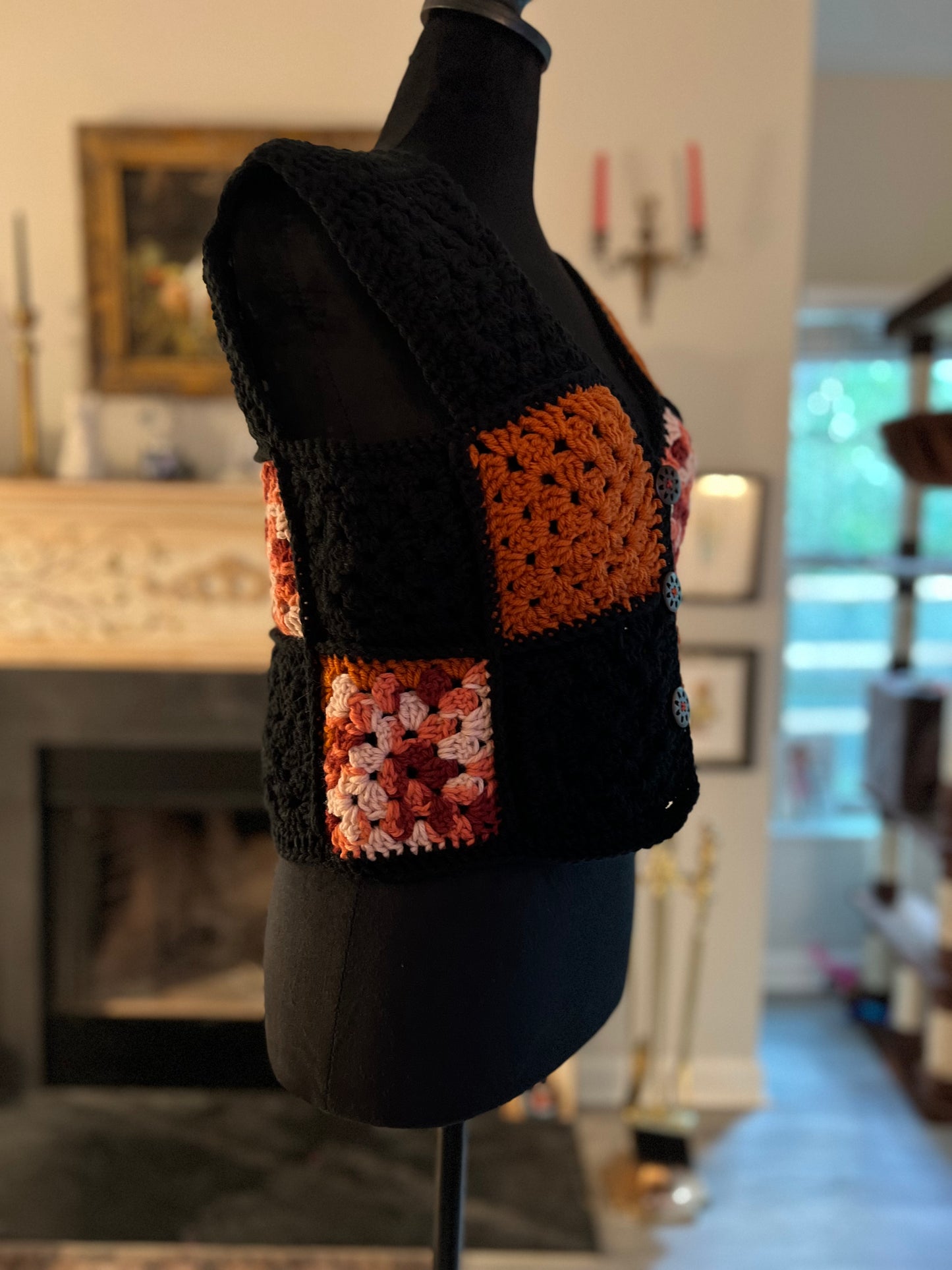Halloween Granny Square Vest
