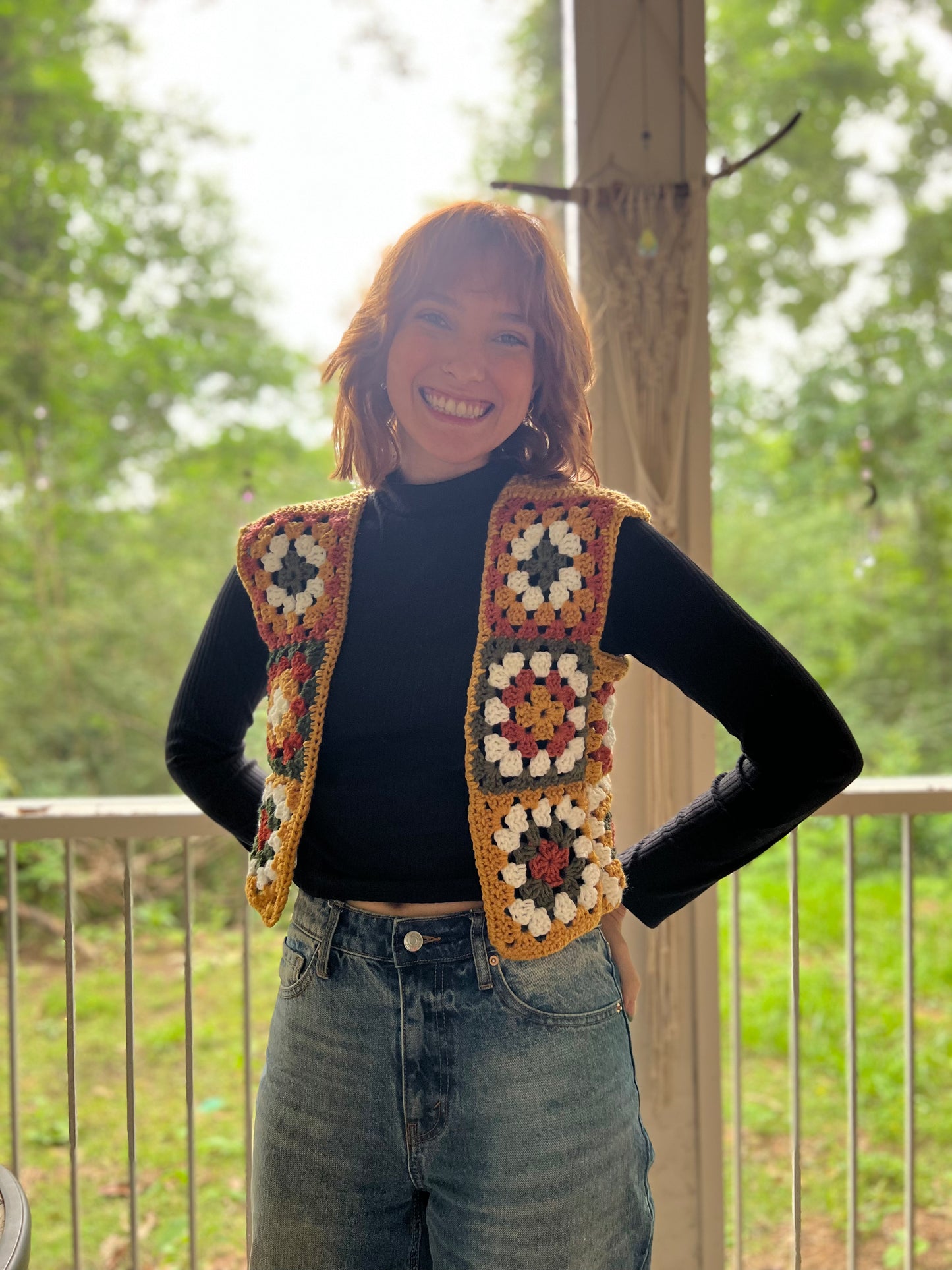 70s Style Granny Square Vest