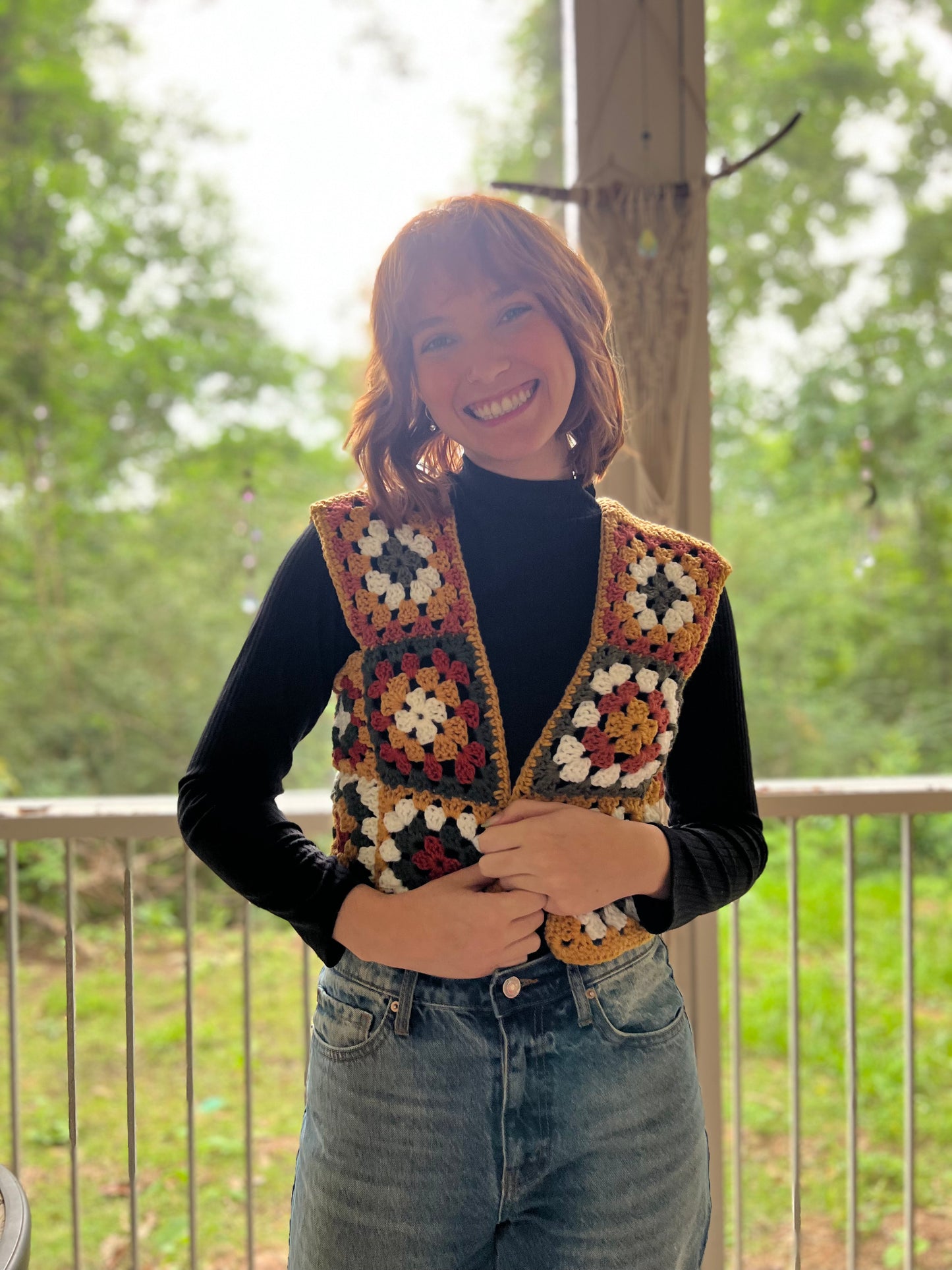 70s Style Granny Square Vest