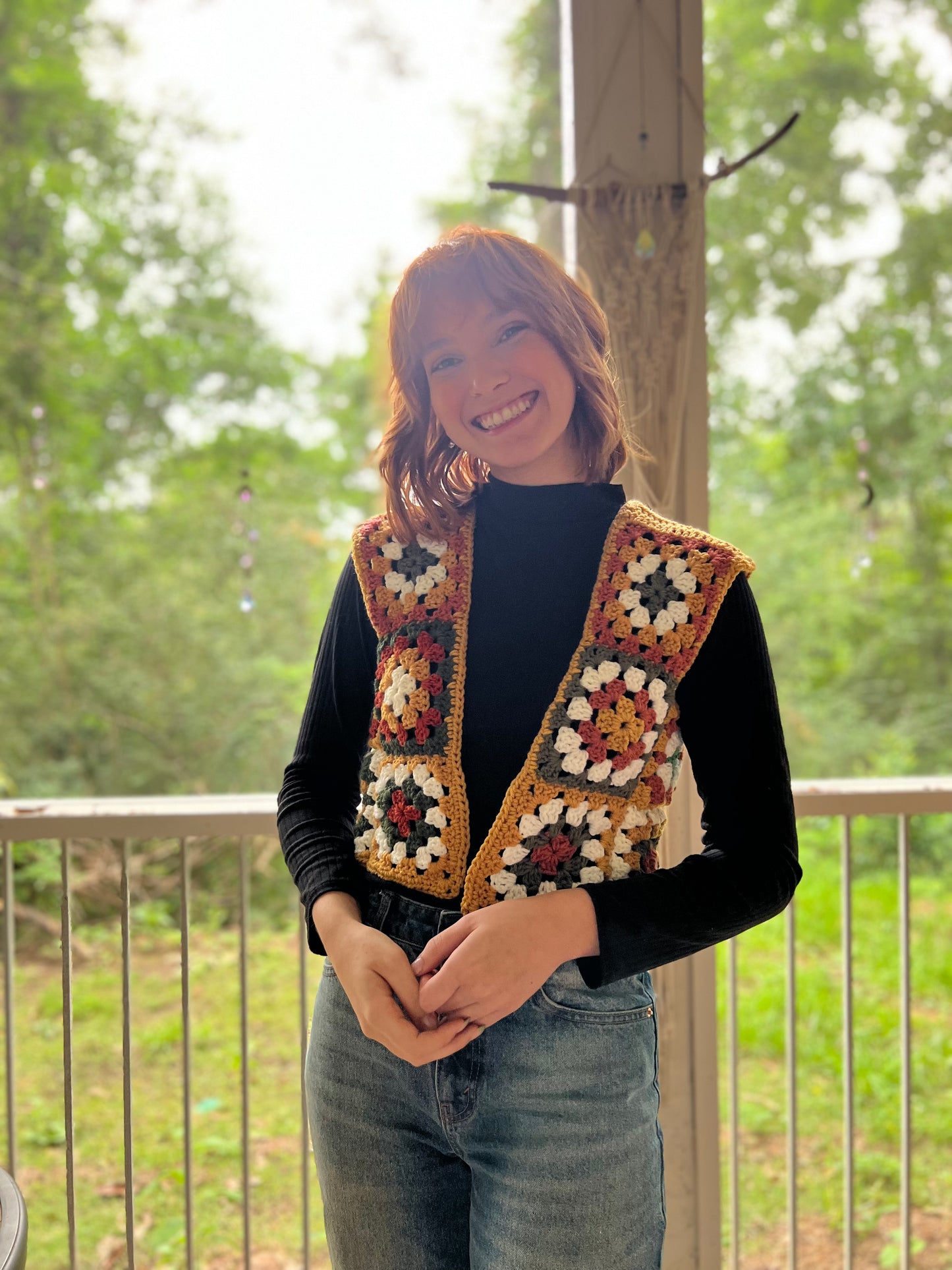 70s Style Granny Square Vest