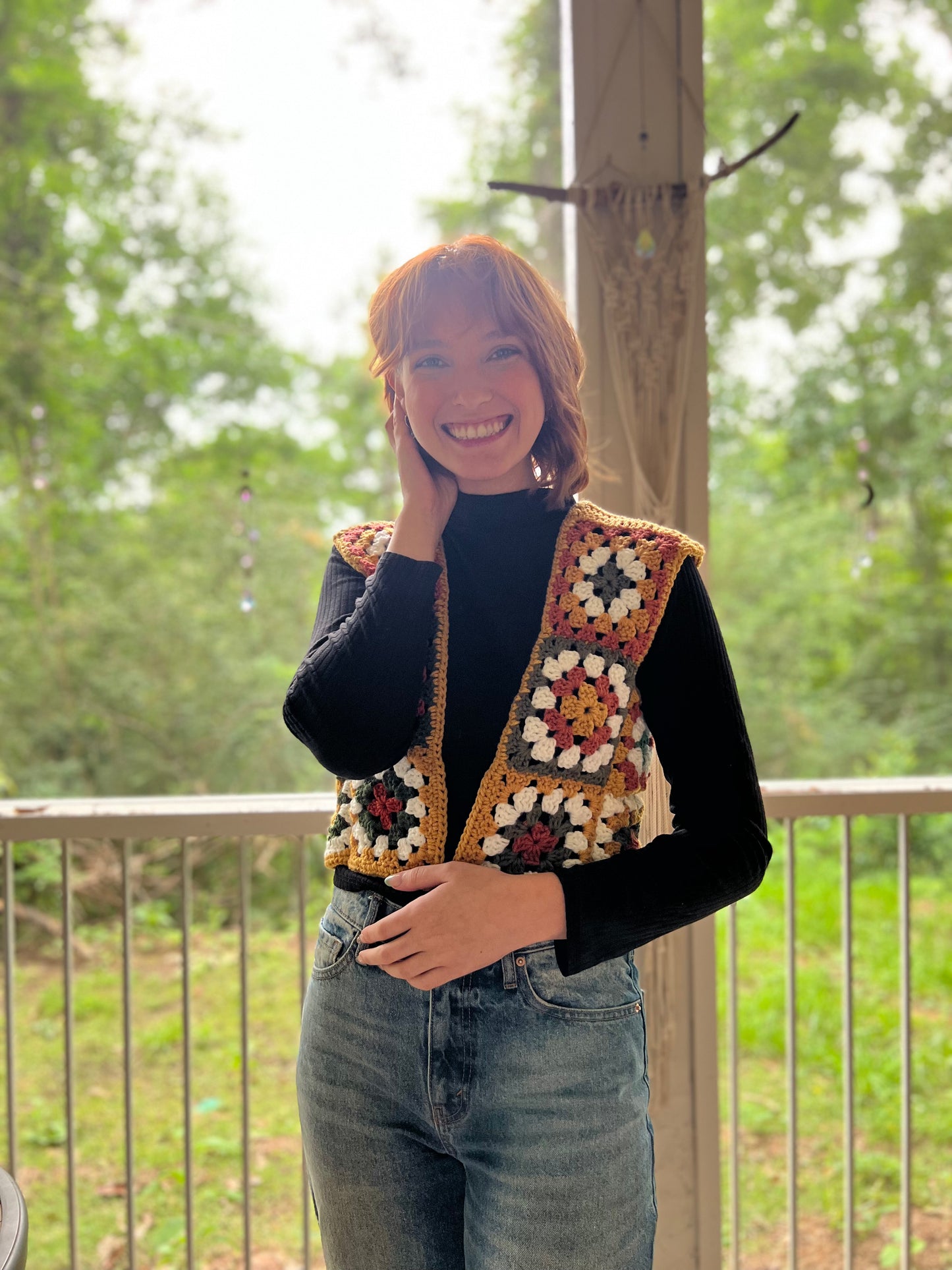70s Style Granny Square Vest