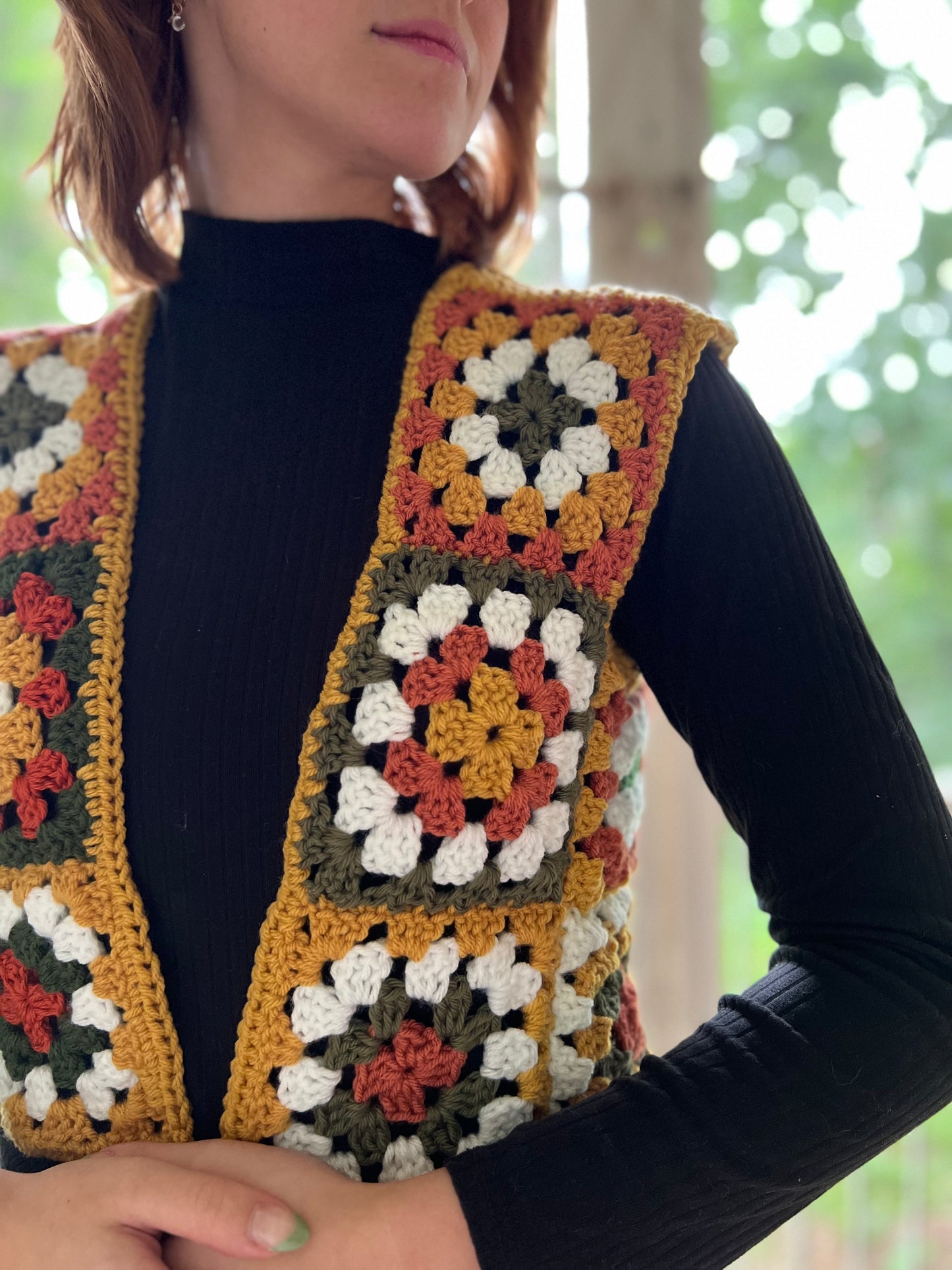 70s Style Granny Square Vest