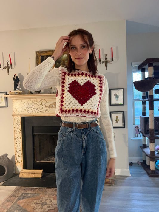 Sweetheart Granny Square Vest