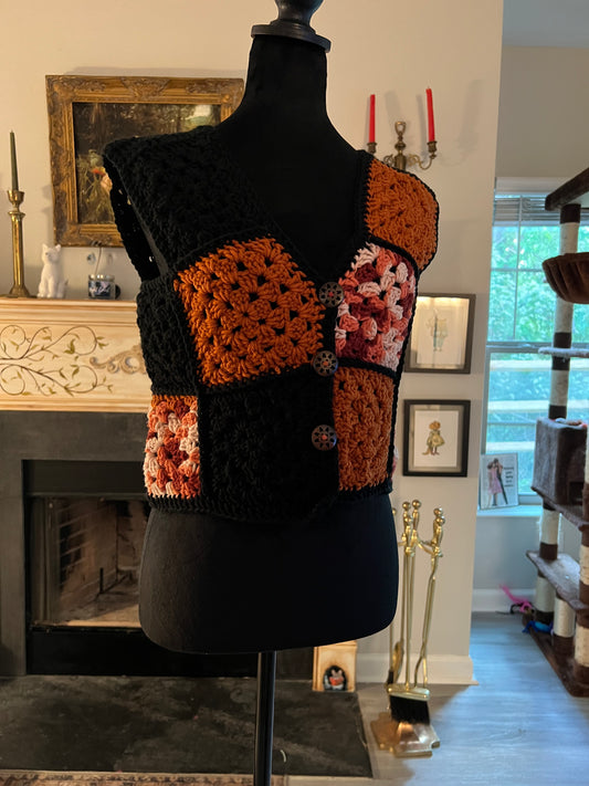 Halloween Granny Square Vest