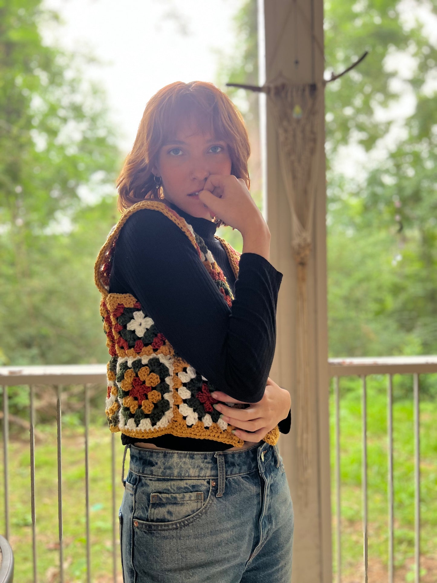 70s Style Granny Square Vest